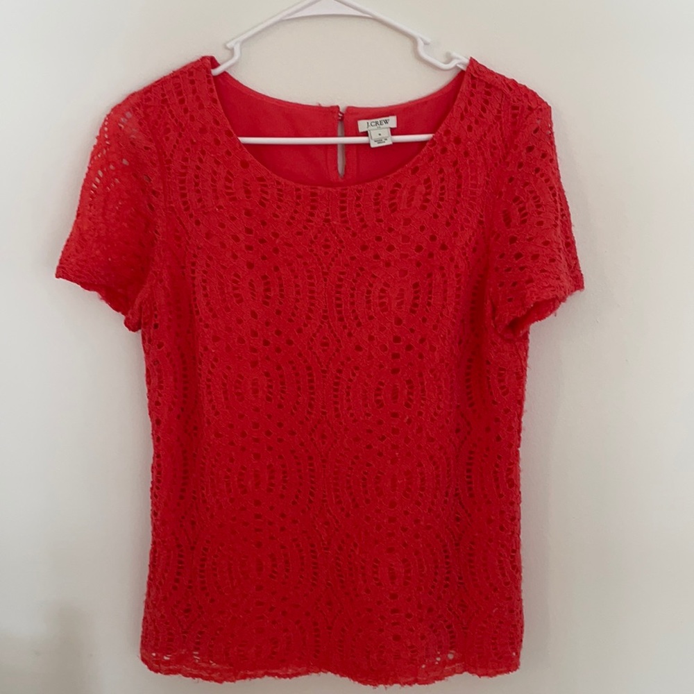 J. Crew Short Sleeve Lace Top